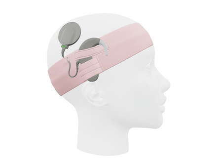 Opaska uniwersalna do procesorów mowy / implantów - jasno różowa