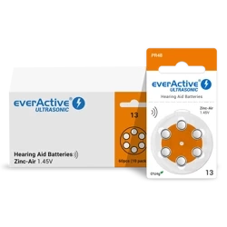 Baterie do aparatów słuchowych EverActive Ultrasonic 13 / PR48 - 60 szt. pudełko