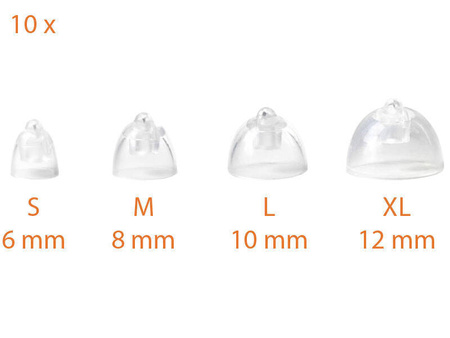 Nasadki / kopułki miniFit Bass z wentylacją do aparatów słuchowych Oticon (miniFit Bass Double Vent Domes)  - 10 szt.