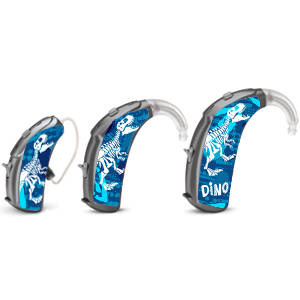 Skórki / naklejki na aparaty słuchowe - dino