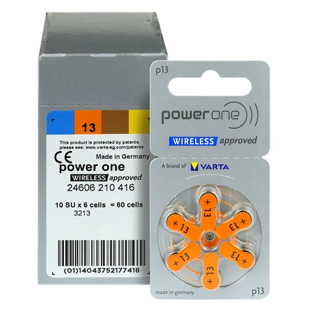 Baterie do aparatu słuchowego VARTA Power One  13 / PR48 - 60 sztuk pudełko