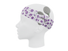 Opaska uniwersalna do procesorów mowy / implantów - fioletowe kwiatki