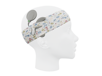 Opaska uniwersalna do procesorów mowy / implantów - kolorowe kwiatki