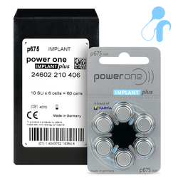 Baterie do aparatu słuchowego / procesora mowy / implantu VARTA Power One IMPLANT PLUS 675 / PR44 - 60 szt. pudełko