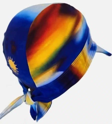 Czepek Nammu do pływania UV do procesorów mowy / implantów - wschód słońca z daszkiem