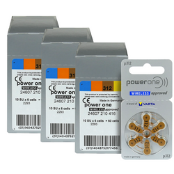 Baterie do aparatu słuchowego VARTA Power One  312 / PR41 - 180 sztuk 3x pudełko