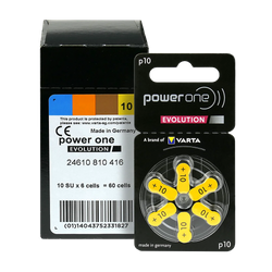 Baterie do aparatu słuchowego VARTA Power One Evolution 10 / PR70 - 60 sztuk - 1 pudełko