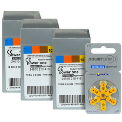 Baterie do aparatu słuchowego VARTA Power One  10 / PR70 - 180 sztuk 3x pudełko