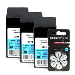 Baterie do aparatu słuchowego VARTA Power One Evolution  675 / PR44 - 180 sztuk, 3x pudełko