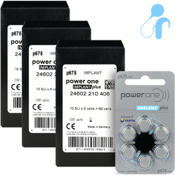 Baterie do aparatu słuchowego / procesora mowy / implantu VARTA Power One IMPLANT PLUS 675 / PR44 - 180 szt. 3x pudełko