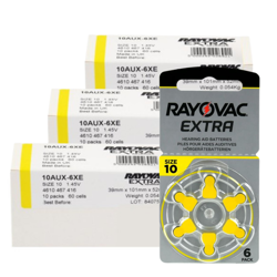 Baterie do aparatów słuchowych RAYOVAC EXTRA ADVANCED 10 / PR70 - 180 szt. 3x pudełko